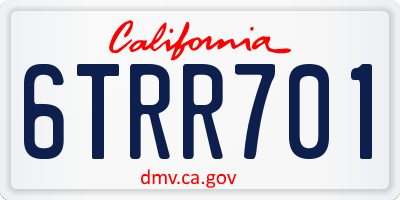 CA license plate 6TRR701