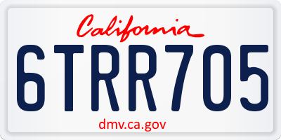 CA license plate 6TRR705