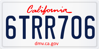 CA license plate 6TRR706