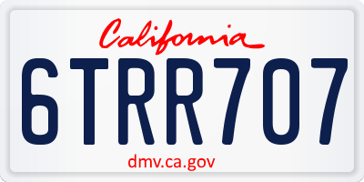 CA license plate 6TRR707