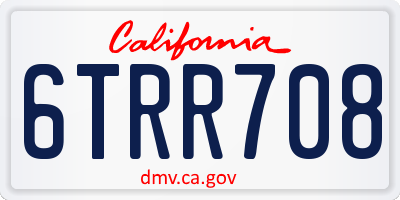 CA license plate 6TRR708