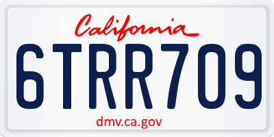 CA license plate 6TRR709