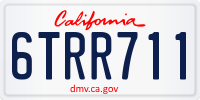 CA license plate 6TRR711