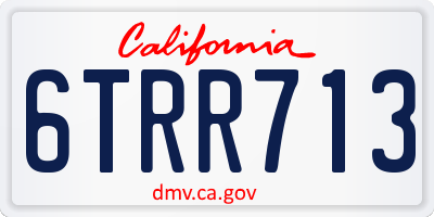CA license plate 6TRR713