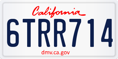 CA license plate 6TRR714