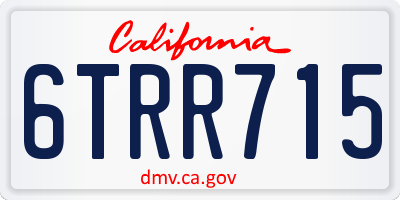 CA license plate 6TRR715