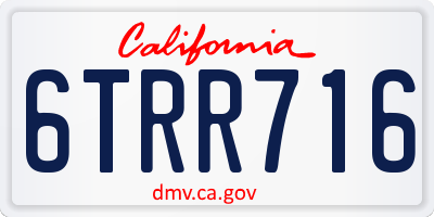 CA license plate 6TRR716