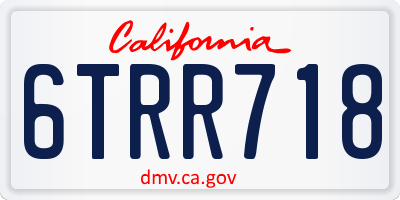CA license plate 6TRR718