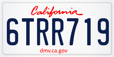CA license plate 6TRR719