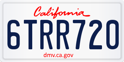 CA license plate 6TRR720