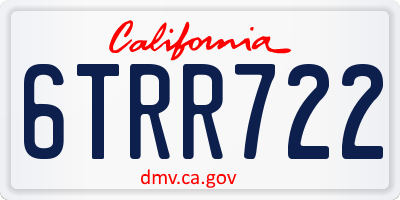 CA license plate 6TRR722