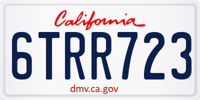 CA license plate 6TRR723