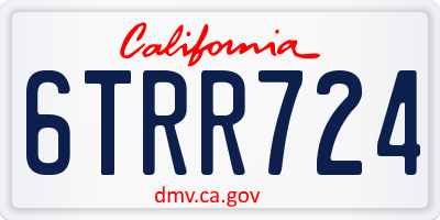 CA license plate 6TRR724