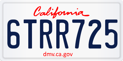 CA license plate 6TRR725