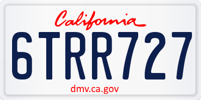 CA license plate 6TRR727