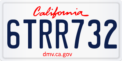 CA license plate 6TRR732