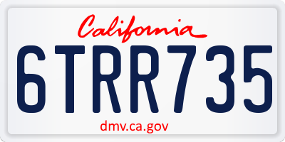 CA license plate 6TRR735