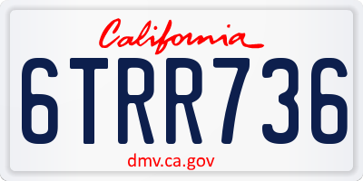 CA license plate 6TRR736