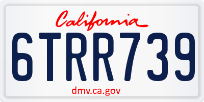 CA license plate 6TRR739