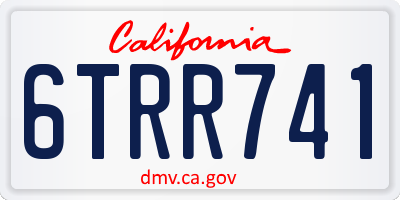 CA license plate 6TRR741