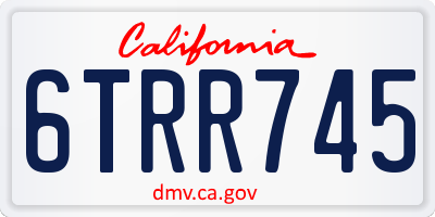 CA license plate 6TRR745