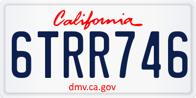 CA license plate 6TRR746