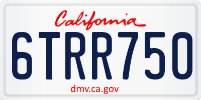 CA license plate 6TRR750