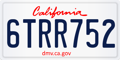 CA license plate 6TRR752