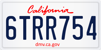 CA license plate 6TRR754