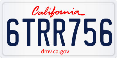 CA license plate 6TRR756