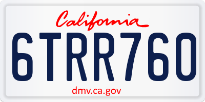 CA license plate 6TRR760