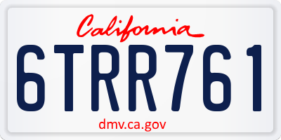 CA license plate 6TRR761