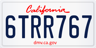 CA license plate 6TRR767