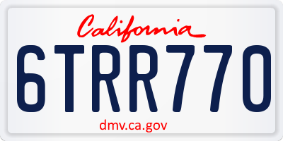 CA license plate 6TRR770