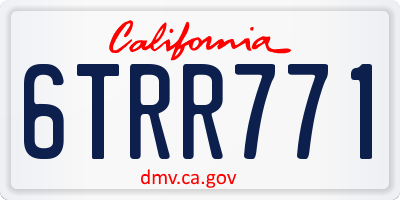 CA license plate 6TRR771