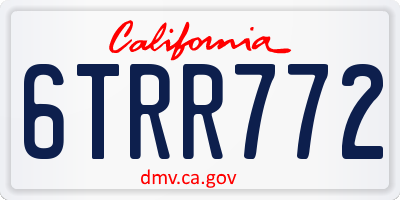 CA license plate 6TRR772