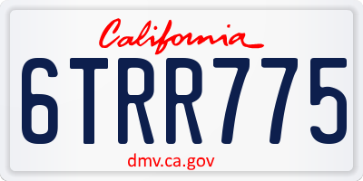 CA license plate 6TRR775
