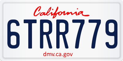 CA license plate 6TRR779