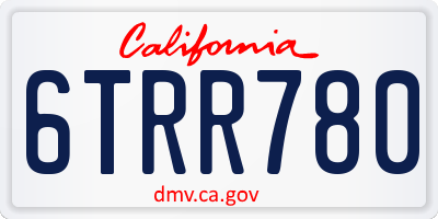 CA license plate 6TRR780