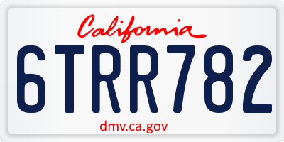 CA license plate 6TRR782