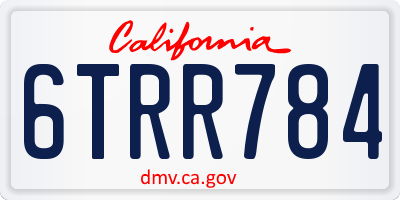 CA license plate 6TRR784