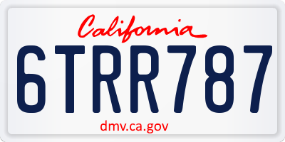 CA license plate 6TRR787
