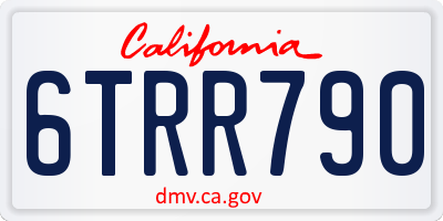 CA license plate 6TRR790