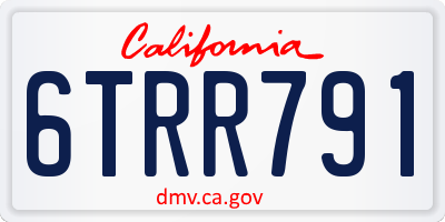 CA license plate 6TRR791