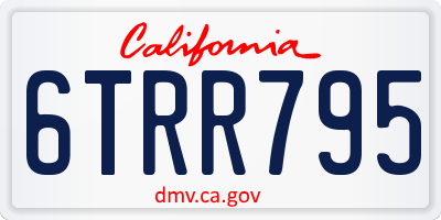 CA license plate 6TRR795