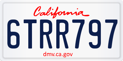 CA license plate 6TRR797