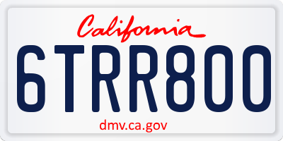 CA license plate 6TRR800