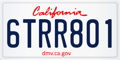 CA license plate 6TRR801