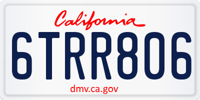 CA license plate 6TRR806