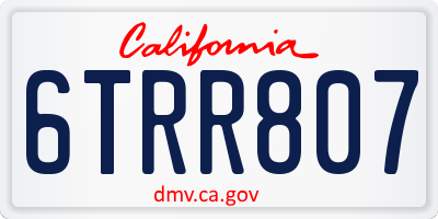 CA license plate 6TRR807